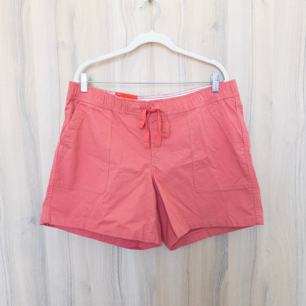 The North Face Womens Rideside Pull-On Shorts XL Spiced Coral Ripstop Hiking